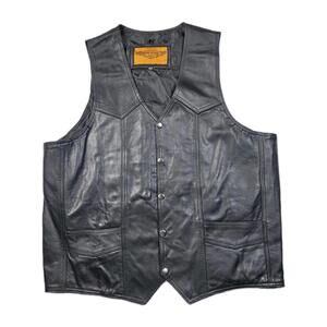 Dream Apparel - Black Leather "These Colors Don't Run" Biker Vest - Sz 44